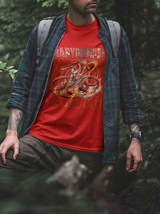 Mode Tricou Naruto Roșu Bumbac