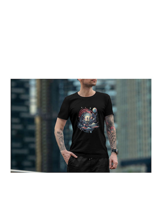 Cosmic Odyssey T-shirt Black Cotton