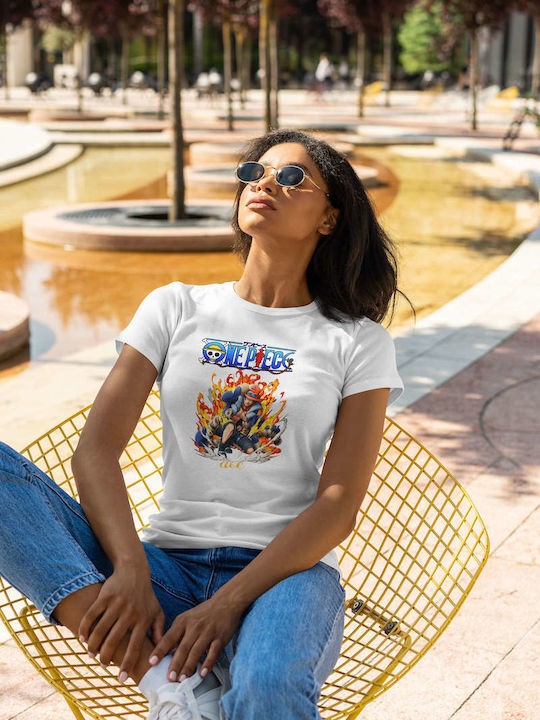 T-shirt One Piece Λευκό Βαμβακερό