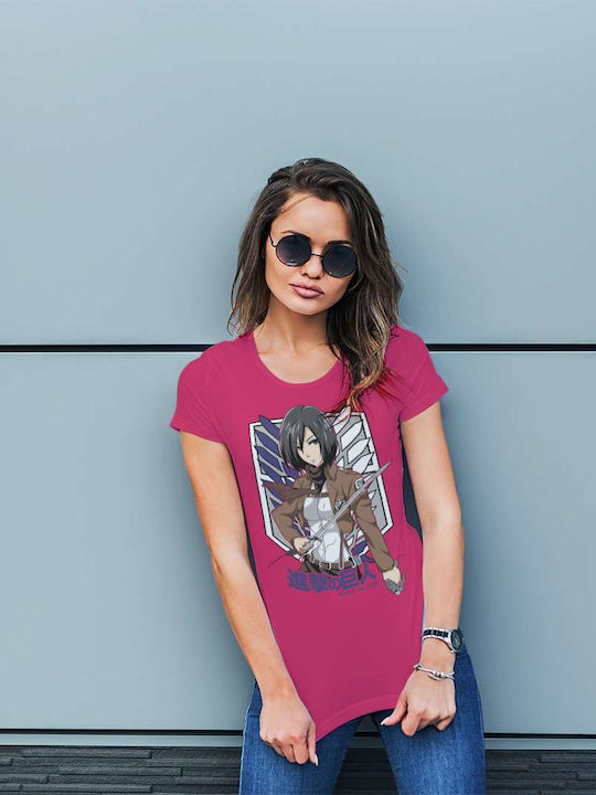 Small Tricou Atac pe Titan Fuchsia Bumbac