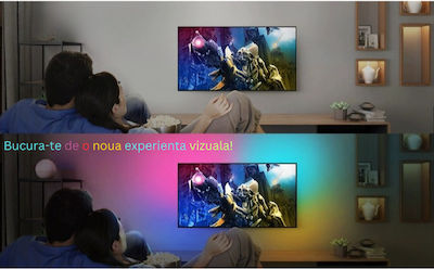 Kit Bandă LED Inteligentă TV WiFi Bluetooth Conexiune Dispozitive Multiple HDMI Control Vocal Control prin Aplicație Sincronizare Imagine Sunet Compatibil cu Aplicații de Streaming