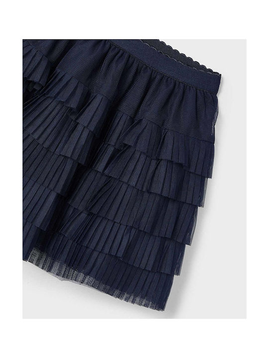 Mayoral Kids Pleated Tulle Skirt Navy Blue