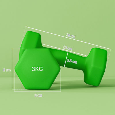 Sportnow A91-315V02GN Hexagon Dumbbell 2 x 3kg