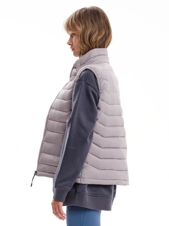 Kurz Damen Ärmellos Puffer Jacke für Winter Lila