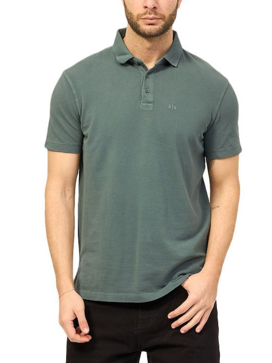 Armani Exchange Men's Short Sleeve Blouse Polo Green