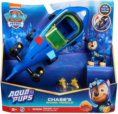 Spin Master Παιχνίδι Μινιατούρα Aqua Pups Paw Patrol Chase Shark Vehicle Μπλε