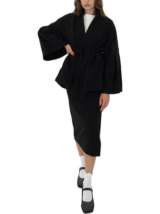 High-waisted Midi Skirt Black