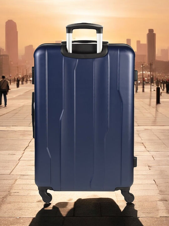 Cardinal Large Hard Dark Blue Travel Suitcase With 4 Wheels Height 70cm