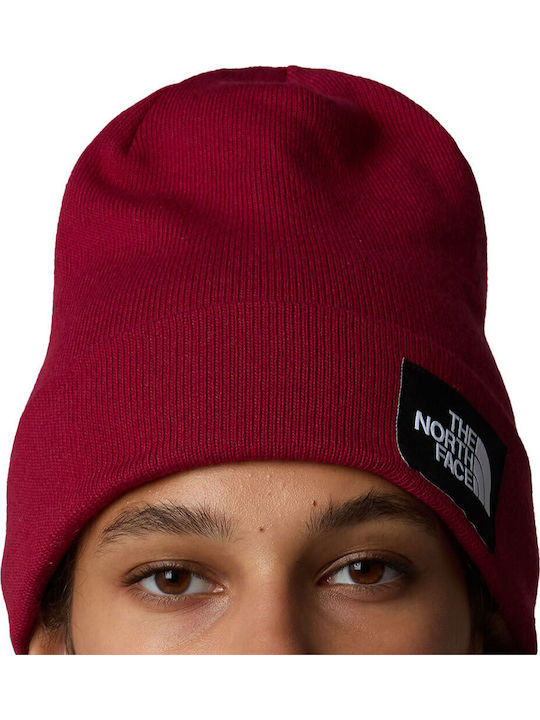 Dock Worker Recycled Beanie Unisex Beanie Knitted in Burgundy color