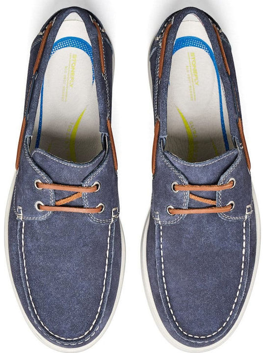 Santiago 1 Suede Ανδρικά Boat Shoes σε Μπλε Χρώμα