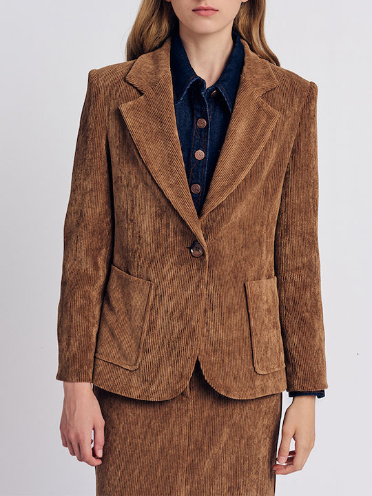 Forel Damen Zeichenfolge Blazer Tan Brown