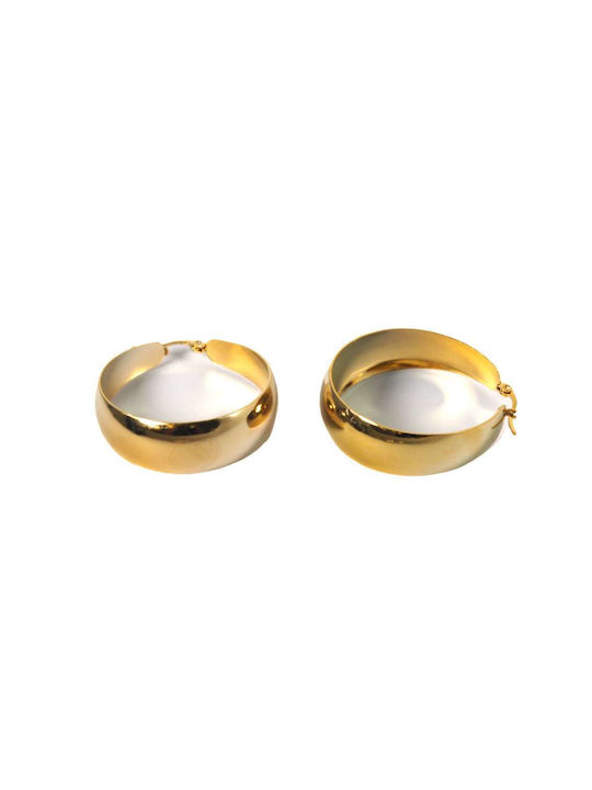 Earrings Hoops with Clip made of Steel Gold Plated