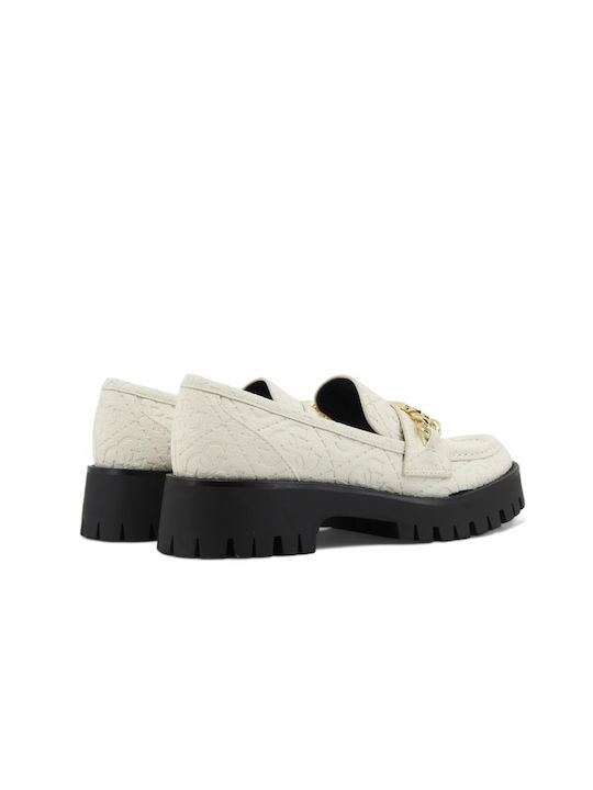 Guess Leather Women's Moccasins in White Color