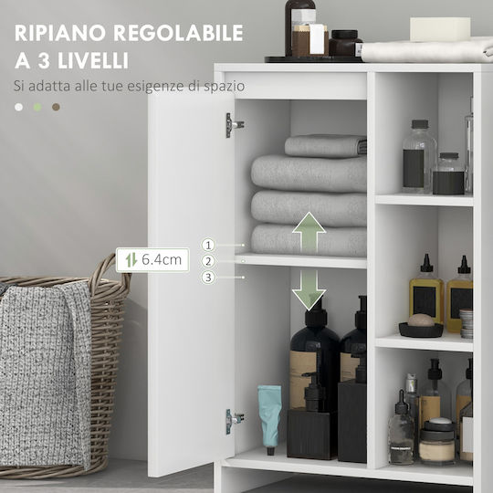 HomCom Ντουλάπι Μπάνιου 53x30x80cm Λευκό