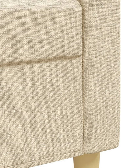 Vidaxl 3-teiliges Wohnzimmer-Set mit cremefarbenen Zierkissen Stoff 77x77x80cm Zweisitzer Dreisitzer Creme