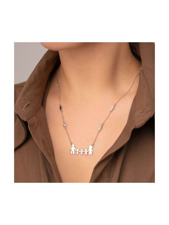 Excite-Fashion Necklace Family from Silver with Zircon