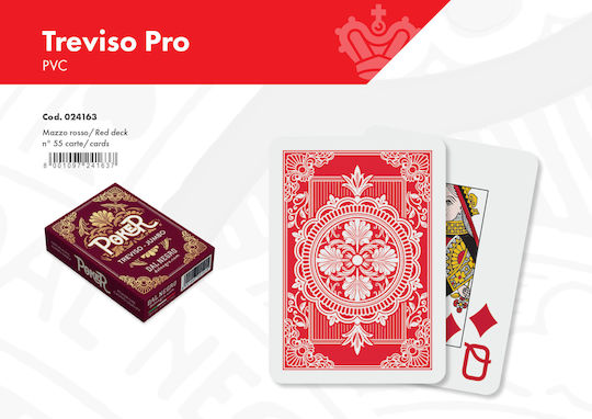 Dal Negro Playing Cards Plastic for Poker Red