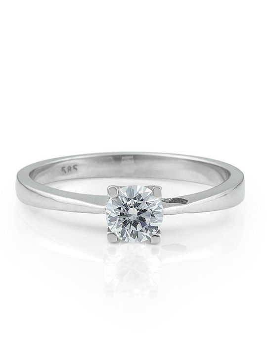 Themelidis Jewels Μονόπετρο από Λευκόχρυσο 18Κ με Διαμάντι