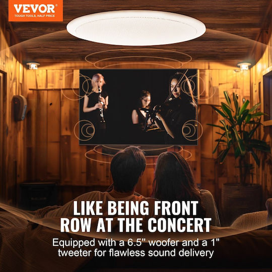Vevor Ηχείο Οροφής 150W με Bluetooth (Τεμάχιο) Λευκό