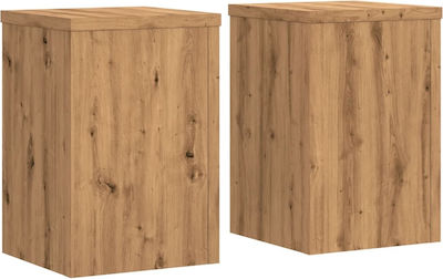 vidaXL 852905 Wooden Plant Stand 2pcs 20x20x30cm.