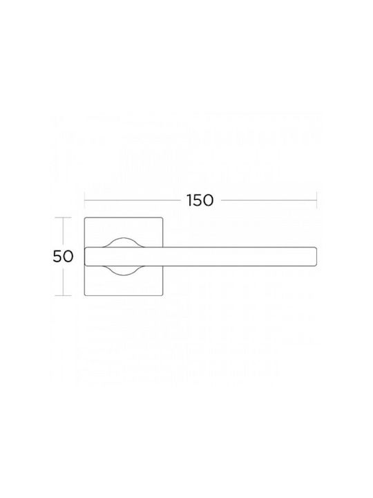 Convex Buton Ușa din mijloc cu Rosette 2165S19 Pereche Șah mat negru