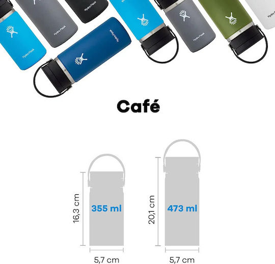 Hydro Flask Wide Mouth Ποτήρι Θερμός Ανοξείδωτο BPA Free 470ml Cascade