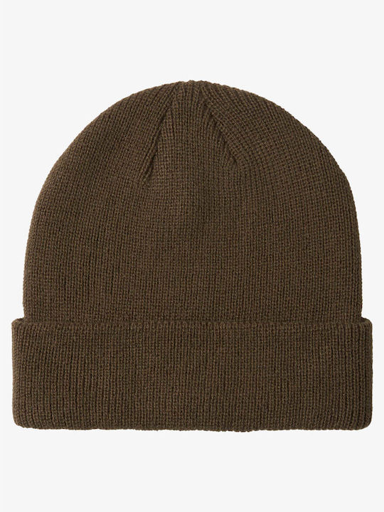 Quiksilver Performer Beanie Beanie with Rib Knit in Brown color