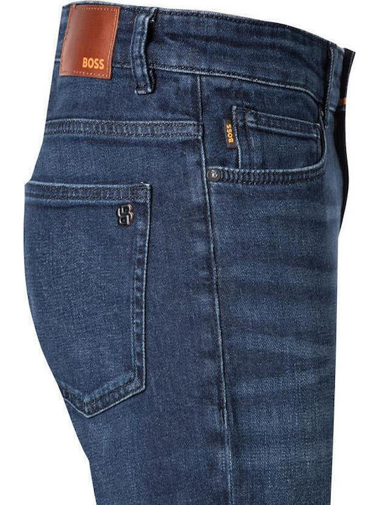 Delaware Men's Elastic Jeans Pants With Slim Fit Dark Blue