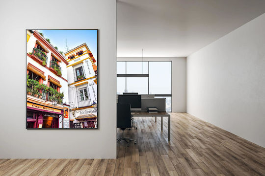 Painting Colorful Building Facades Iron Balconies 70x100