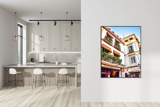 Πίνακας Colorful Building Facades Iron Balconies Πολύχρωμες Προσόψεις Κτιρίων Σιδερένια Μπαλκόνια 80x120