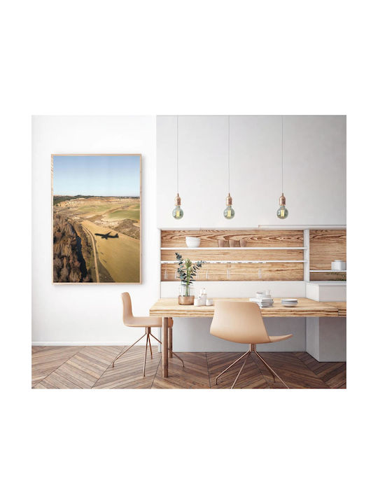 Painting Airplane Shadow Over Landscape 100x150