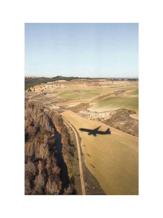 Painting Airplane Shadow Over Landscape 100x150