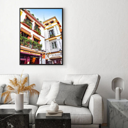 Πίνακας Colorful Building Facades Iron Balconies Πολύχρωμες Προσόψεις Κτιρίων Σιδερένια Μπαλκόνια 100x150