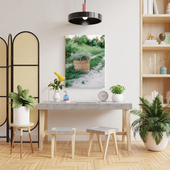 Painting Basket Flowers On A Path 80x120
