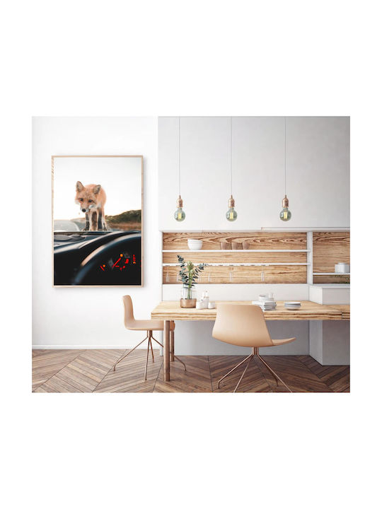 Gemälde Fuchs auf dem Armaturenbrett 60x90