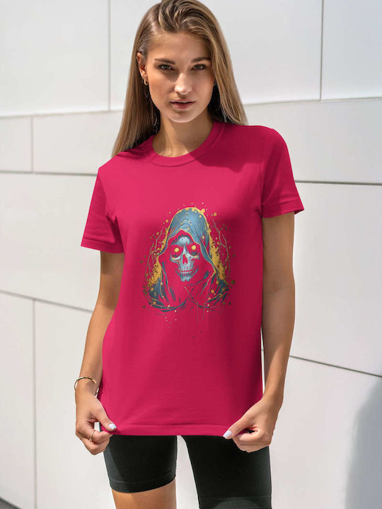 Grim Reaper In A Hoodie Fuchsia Cotton