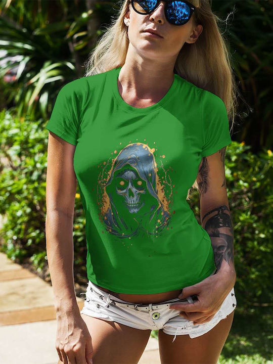 Grim Reaper In A Hoodie Green Cotton