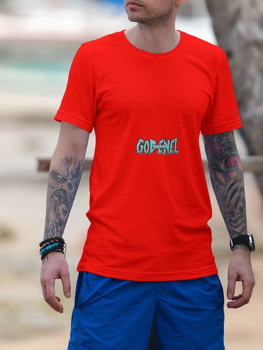 God Enel T-shirt Red Cotton