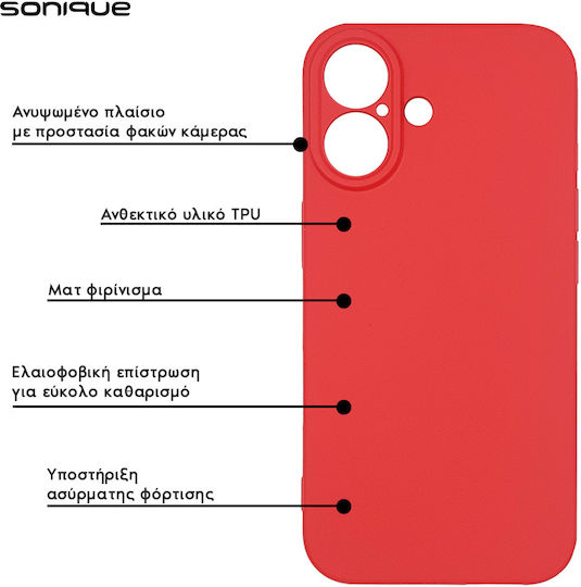 My Colors Sonique Silicone Case for Apple iPhone 16 Plus Red