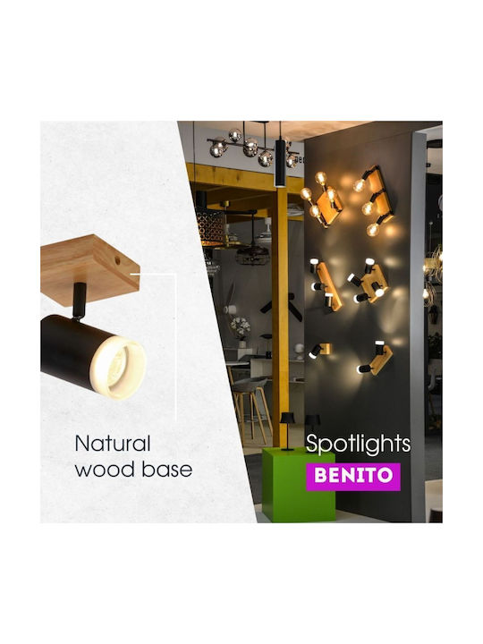 Vivalux Benito Spot with 4 Lights and with Socket GU10 in Black Color