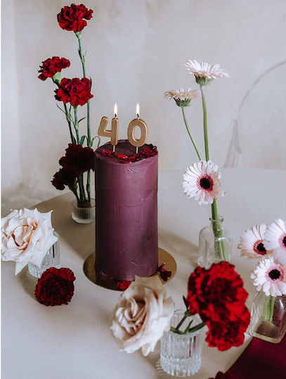 PartyDeco Birthday Candle Number "4" in Gold Color SCU9-4