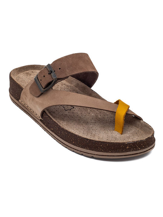 Air Anesis Women's Flat Sandals Flatforms in Yellow Color