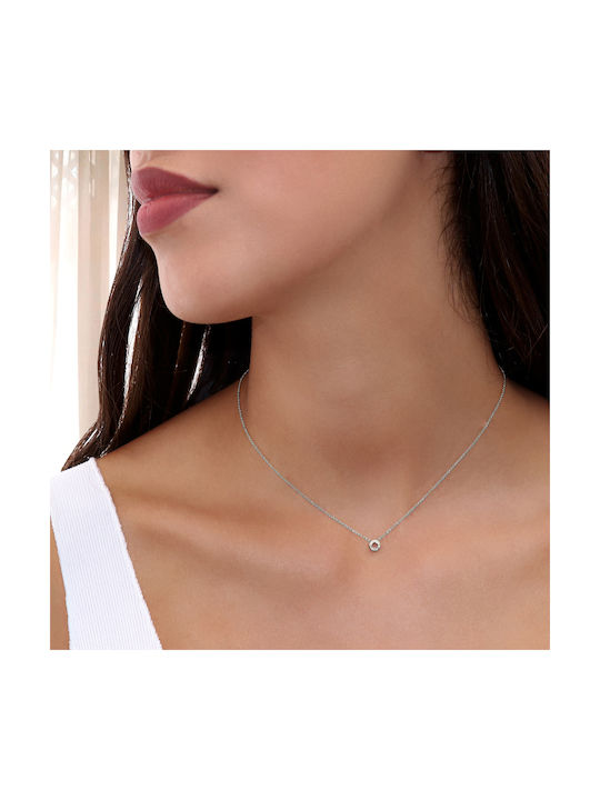 Necklace from White Gold 14K with Diamond