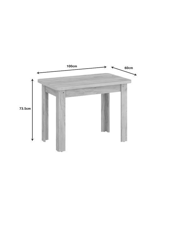 Celeste Table Kitchen Wooden Oak 100x60x73.5cm