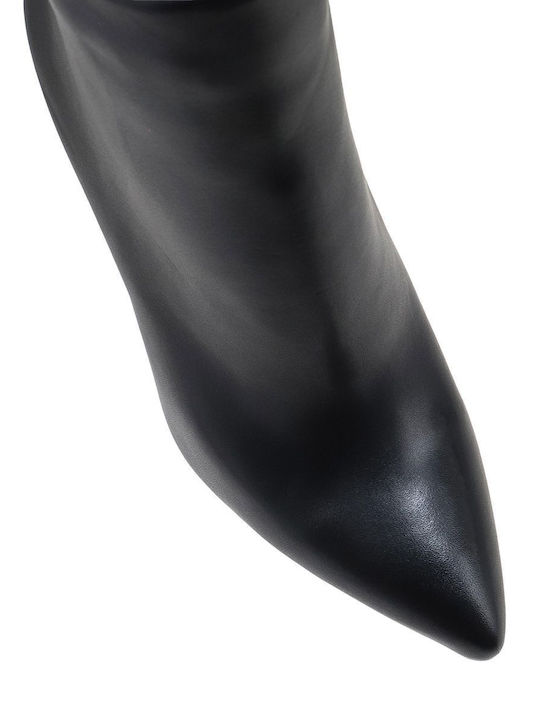 Leder Stiefeletten Damen Schwarz