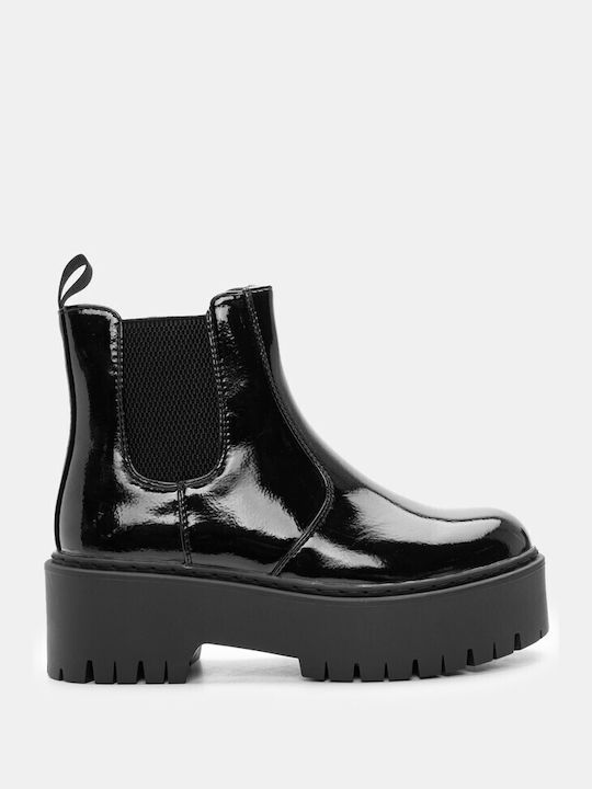 Luigi Women's Chelsea Boots with Medium Heel Black