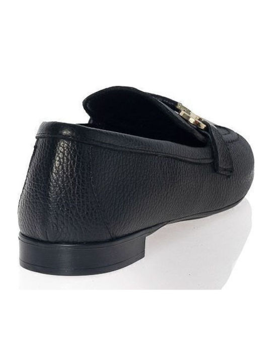 Leather Women's Moccasins in Black Color