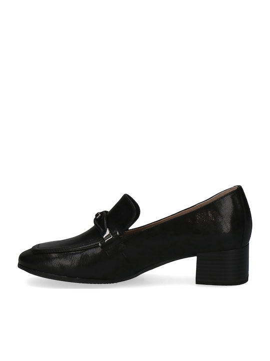 Leather Women's Moccasins in Black Color