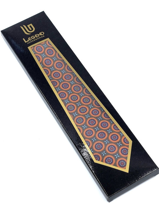 Legend Accessories Men's Tie Silk Printed in Orange Color