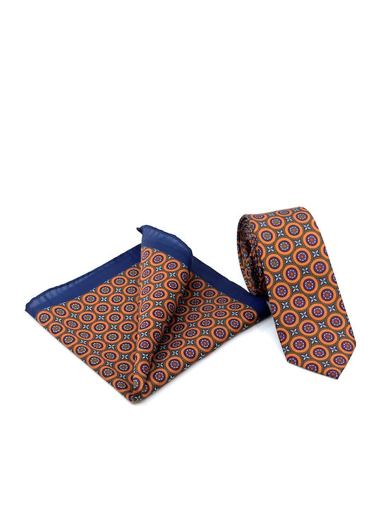 Legend Accessories Men's Tie Silk Printed in Orange Color